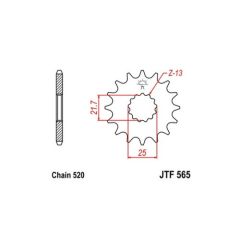 Kawasaki Ninja, EN650, ER6f, ER6n JTF565 Front Drive Motorcycle Sprocket 15 Teeth (JTF 565.15)