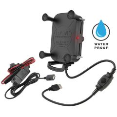 RAM Mounts Tough-Charge with X-Grip Tech Waterproof Wireless Charging Holder with Charger - RAM-HOL-UN12WB-V7M