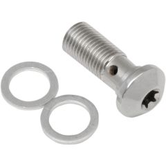 Russell Cycleflex Universal Brake Line Fitting - Chrome Torx Head Banjo Bolt with Washers