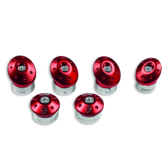 Ducati Monster Set of Red CNC Frame Plugs (97380121A)