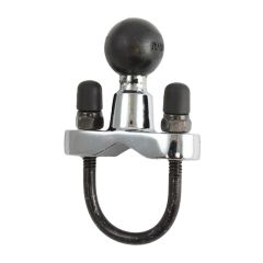 RAM Mounts Chrome Rail Base with Stainless Steel U-Bolt & 1" Ball for Rails from 1" to 1.25" - RAM-B-231-1CHU