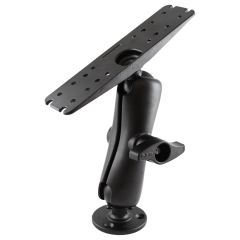 RAM Mounts 2.25" Ball Mount with 3.68" Round Base, Double Socket Arm & 11" X 3" Rectangle Plate Kit - RAM-D-111