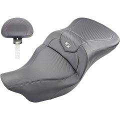 Saddlemen Road Sofa Seat Carbon Fiber - with Driver Backrest - Extended Reach - 808-07B-186BR