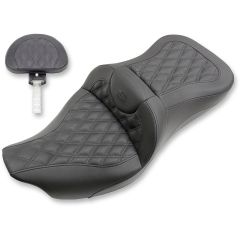 Saddlemen Road Sofa Seat Lattice Stitch - with Driver Backrest - Extended Reach - 808-07B-184BR