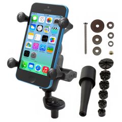 RAM Mounts Fork Stem Mount with Short Double-Socket Arm and Universal X-Grip Phone Holder Kit