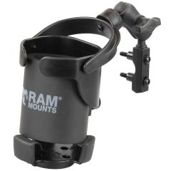 RAM Mounts Level Cup XL with Combination Brake/Clutch Reservoir U-Bolt Mount and Short Arm Drink Holder Kit - RAM-B-174-A-417U