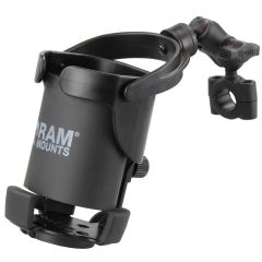 RAM Mounts Level Cup XL with Torque Rail Base and Short Arm Drink Holder Kit - RAM-B-408-75-1-A-417U