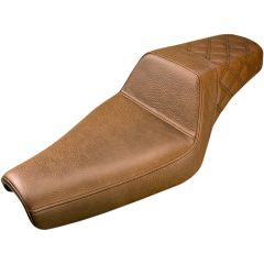 Saddlemen Step-Up Seat Brown - Rear Lattice Stitch - 807-11-173BR