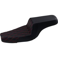 Saddlemen Step-Up Seat Black - Red Lattice Stitch - 807-11-172RD
