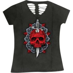 Lethal Threat Womens Dagger Skull T-Shirt
