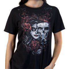 Lethal Threat Womens Two Faced Catrina Vee T-Shirt